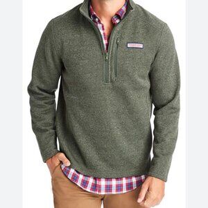 Vineyard Vines Forest Green Quarter-Zip Sweater